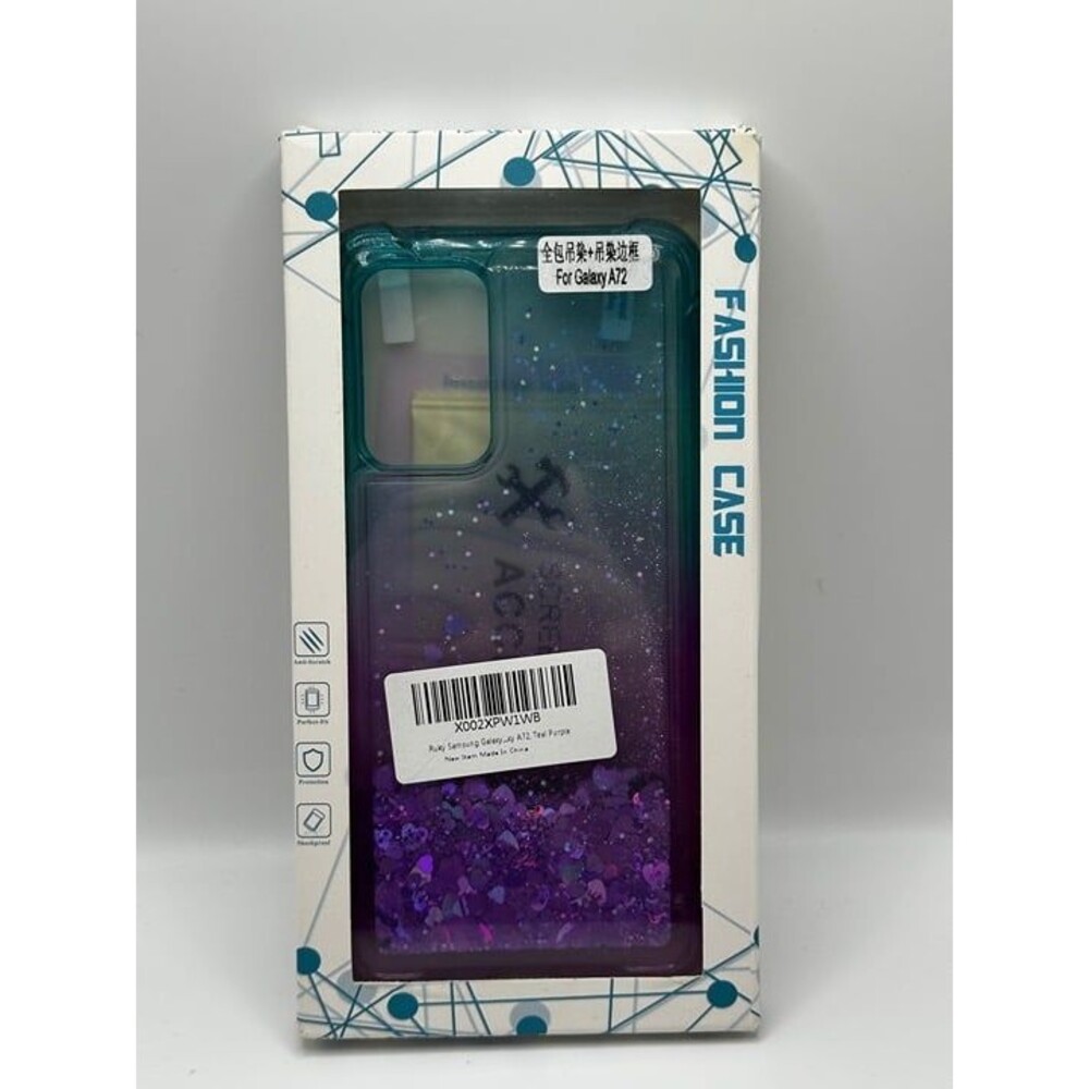 Ruky Fashion Case for Samsung Galaxy A72 – Teal & Purple